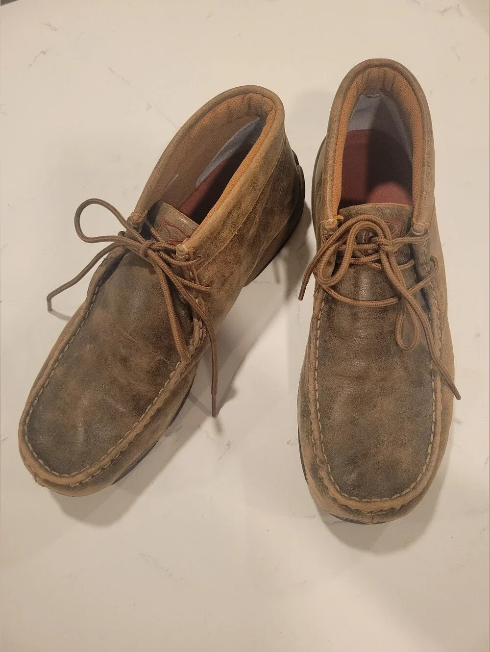 Twisted X Men’s 12 Driving Mocs Brown Distressed Leather Western Shoes